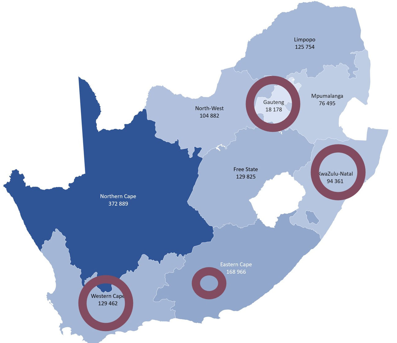 map of south Africa with Daikin offices